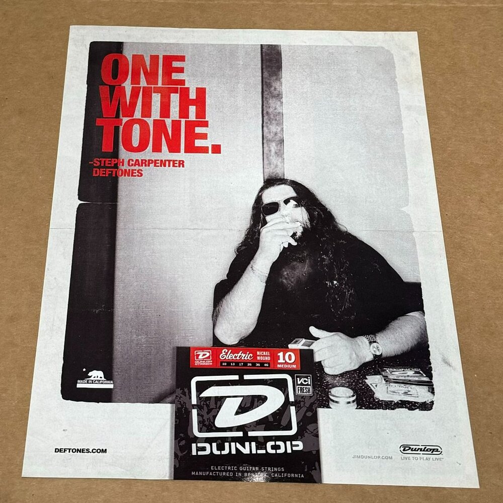 Steph Carpenter of Deftones - Dunlop Strings - 2011 Print Advertisement